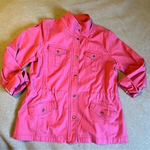 Talbots pink women’s lightweight utility jacket size large